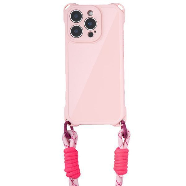 Чохол з шнурком TPU CrossBody with straps для iPhone 16 Plus (6.7") Pink 555-00443 фото