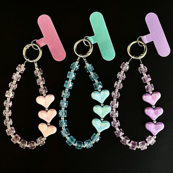 Ремінець-браслет Crystal Lanyard Love для телефону Pink 555-04440 фото