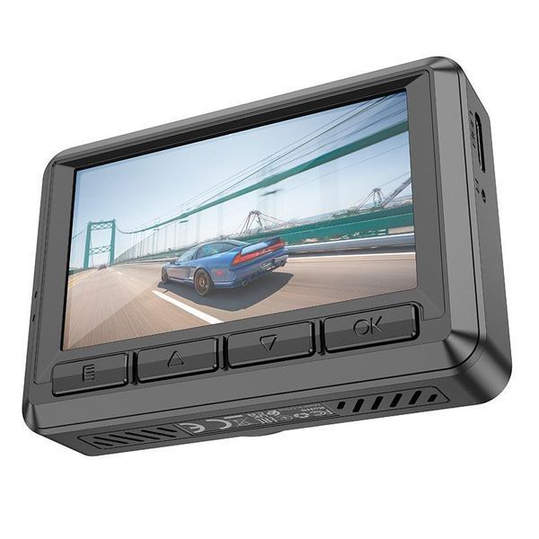Видеорегистратор HOCO DV3 Driving recorder with display(dual-channel) Black 6942007608183 фото