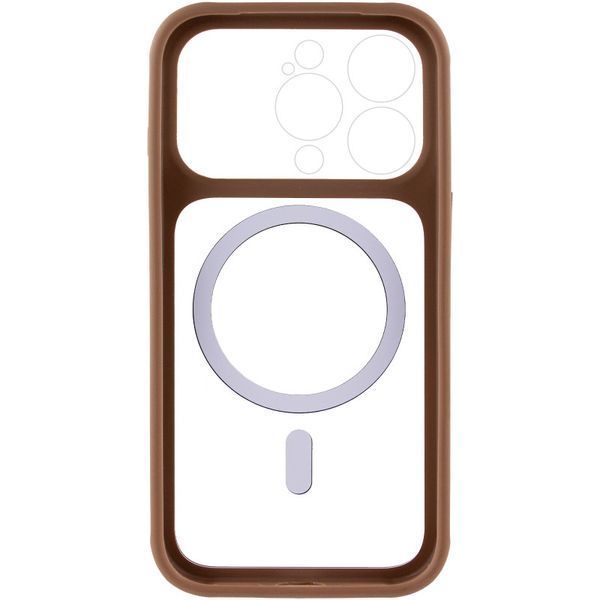 Чехол TPU+PC GETMAN Moon Clear with MagSafe для Apple iPhone 14 Pro (6.1") Brown 656-08435 фото