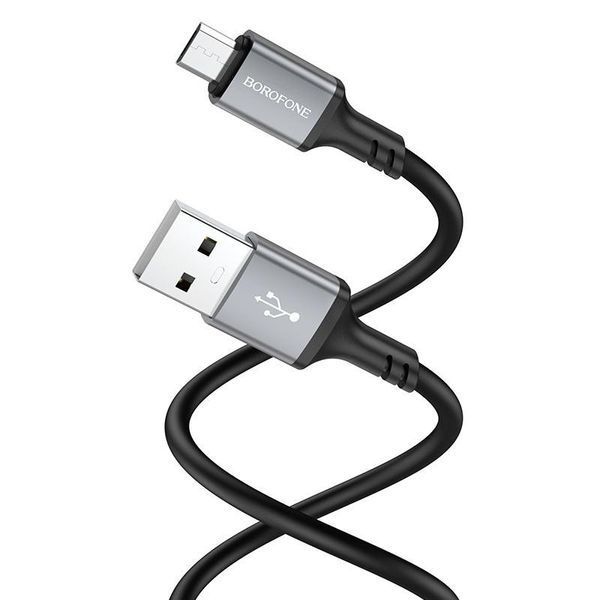 Кабель BOROFONE BX83 Micro Famous silicone charging data cable Black 6974443386387 фото