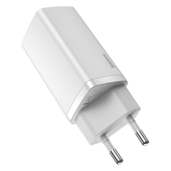 Сетевое зарядное устройство Baseus GaN2 Lite Quick Charger C+U 65W EU White 656-01296 фото