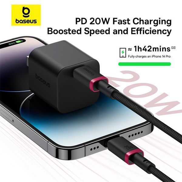 Кабель Baseus Dura Series Fast Charging Cable Type-C to iP 20W 2m Red+Black P10377800U01-03 фото