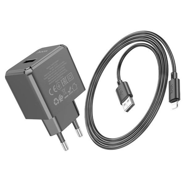Мережевий зарядний пристрій HOCO CS11A Ocean single port charger set(Micro) 10.5W Black 656-01362 фото