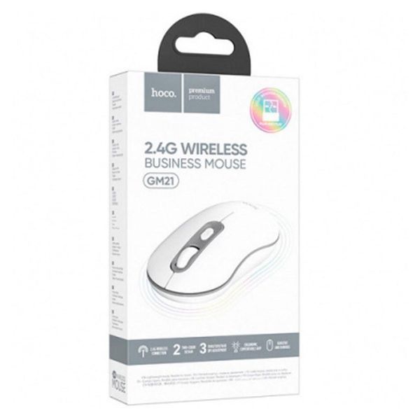 Манипулятор мышь HOCO GM21 Platinum 2.4G business wireless mouse White Gray 6931474790958 фото