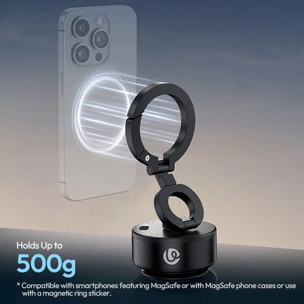 Тримач з електроприсоскою Ulanzi ULANZI SK-22 Electric suction cup bracket for mobile phones Black M096 фото