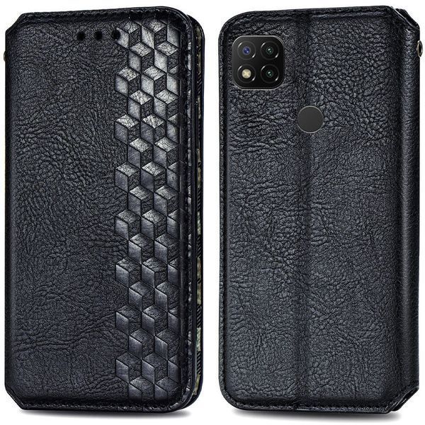 Шкіряний чохол-книжка GETMAN Cubic для Xiaomi Redmi 9C Чорний 555-01963 фото