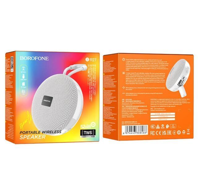 Портативна колонка BOROFONE BR27 Dear sports BT speaker, 5W, Grey 6974443388466 фото