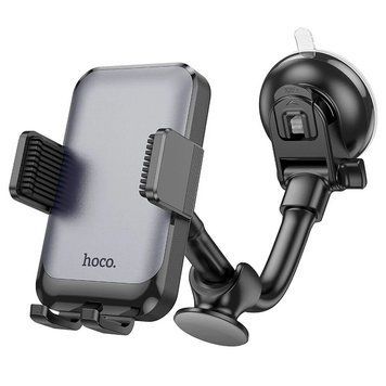 Автотримач для телефона HOCO H27 Rock push-type car holder (Conse console) Black gray 6942007608923 фото