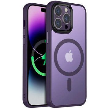 Чехол TPU+PC Metal Buttons with MagSafe Colorful для Apple iPhone 14 Pro Max (6.7") Dark Purple 555-03114 фото