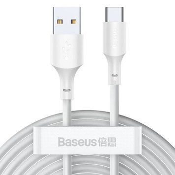 Кабель Baseus Simple Wisdom Data Cable Kit USB to Type-C 5A (2PCS/Set）1.5m White TZCATZJ-02 фото