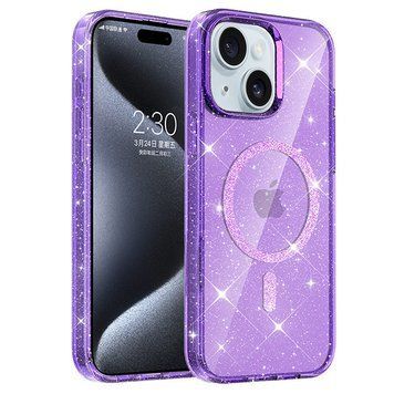Чехол TPU Eclipse Sparkle (MagFit) для Apple iPhone 15 (6.1") Purple 214-03781 фото