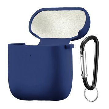 Силиконовый чехол 2,5mm с микрофиброй для AirPods 1/2 Midnight Blue 203-00151 фото
