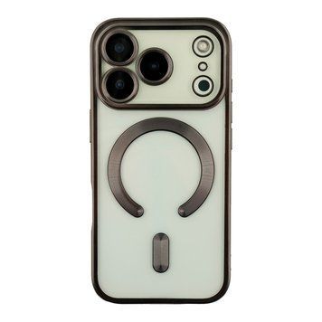 Чехол TPU Metallic Chrome Full Camera with Magsafe для iPhone 17 Pro Chrome Black 214-04619 фото