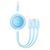 Кабель Baseus Bright Mirror 2 Series 3-in-1 (Micro USB+Lightning+Type-C) 3.5A (1.1m) Sky Blue CAMJ010017 фото
