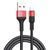 Кабель HOCO X26 USB to Type-C 2A, 18W 1m, nylon, aluminum connectors, Black+Red 6957531080251 фото