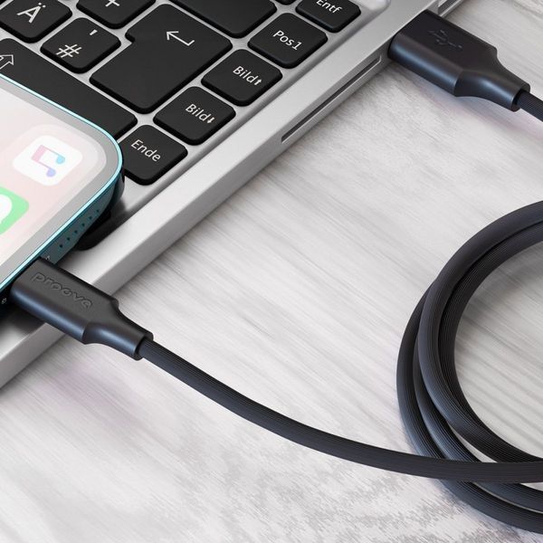 Кабель Proove Striped Silicone USB to Lightning (1m) Black CCSS00001101 фото