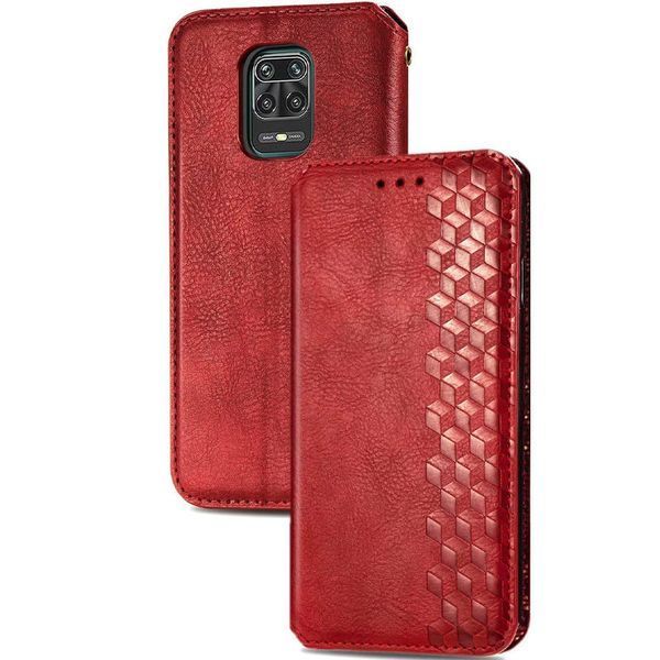 Шкіряний чохол-книжка GETMAN Cubic для Xiaomi Redmi Note 9s / Note 9 Pro / Note 9 Pro Max Червоний 555-01969 фото