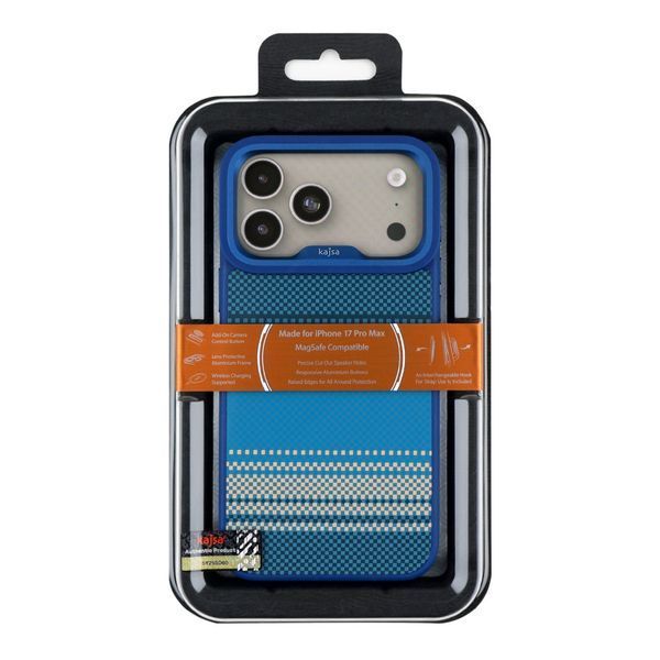 Чохол Kajsa Resort Collection Gradient Stripe with MagSafe для iPhone 17 Pro Max Blue Plus O-Ring 2020000507185 фото