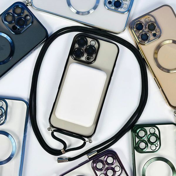 Чехол Crossbody Lanyard with Magsafe с шнурком для iPhone 14 Pro Max Night Blue 214-02654 фото