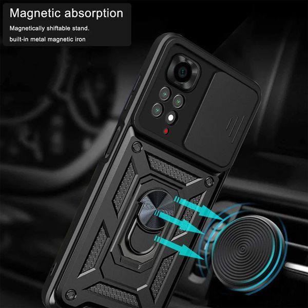 Ударопрочный чехол Camshield Serge Ring для Xiaomi Redmi Note 11 (Global) / Note 11S Black 777-04629 фото