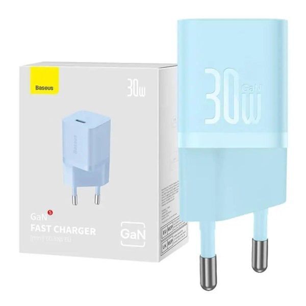 Мережевий зарядний пристрій Baseus GaN5 Fast Charger(mini) 1C 30W EU Blue 656-01302 фото
