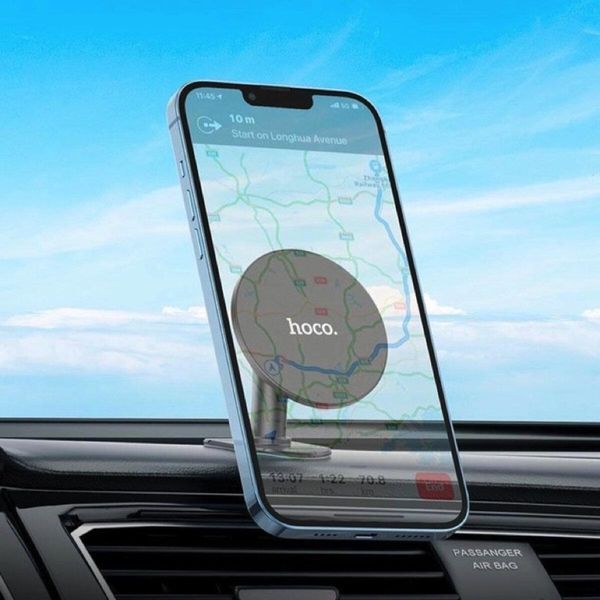 Тримач для мобільного HOCO H13 Fine jade ring magnetic car holder(center console) Black 656-00491 фото