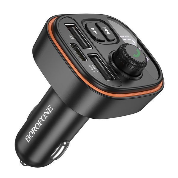 АЗУ с FM-модулятором BOROFONE BC59 Heroic car BT FM transmitter Black 6941991117312 фото
