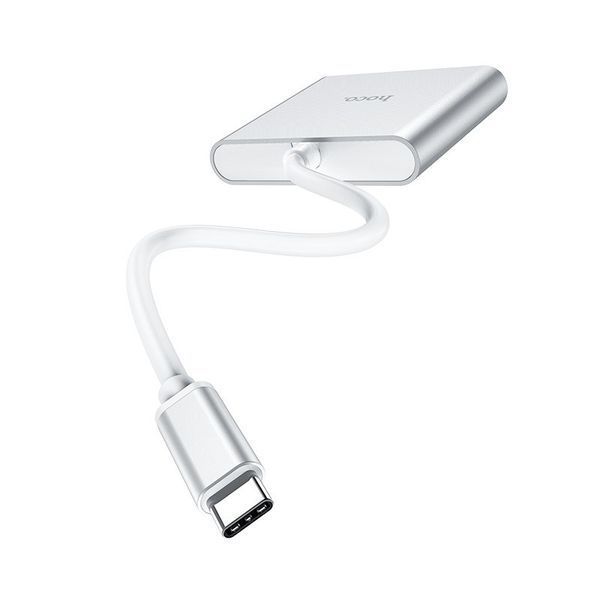 USB-хаб HOCO HB14 Easy use Type-C adapter(Type-C to USB3.0+HDMI+PD) Silver 6931474725790 фото