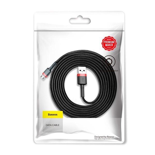 Кабель Baseus Cafule Cable USB For Micro 1.5A 2m Red+Black CAMKLF-C91 фото