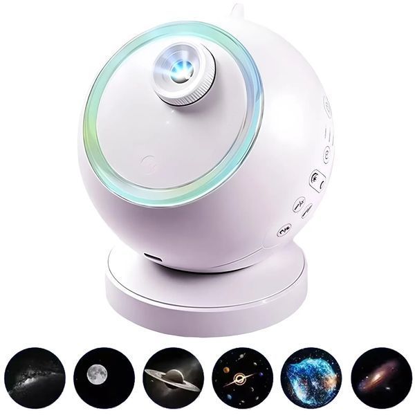 Проектор-ночник Meteor E25 with Bluetooth + 6 discs 2400 mAh White 656-03939 фото