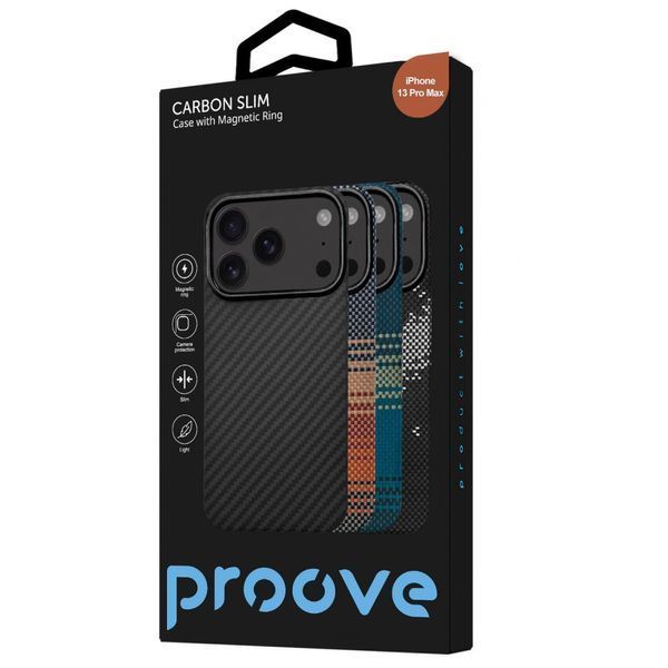Чехол Proove Carbon Slim with Magnetic Ring iPhone 13 Pro Max Starfield 656-04256 фото