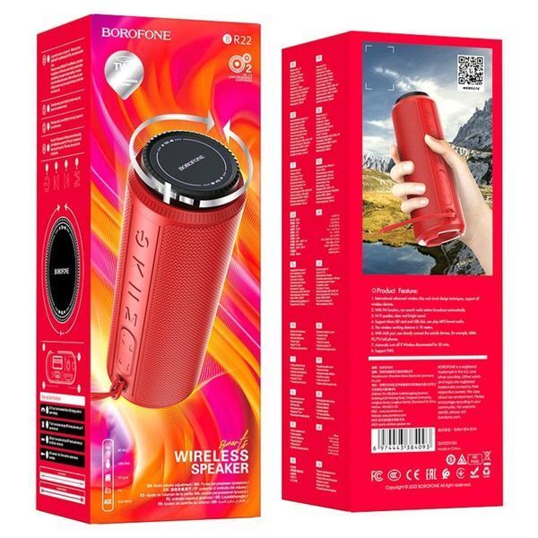 Портативна колонка BOROFONE BR22 sports wireless speaker Red 656-00699 фото