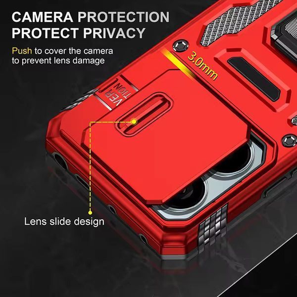 Ударопрочный чехол Camshield Army Ring для Xiaomi Poco X6 Pro Red 777-04980 фото