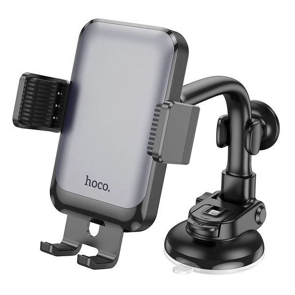 Автодержатель для телефона HOCO H27 Rock push-type car holder(center console) Black gray 6942007608923 фото