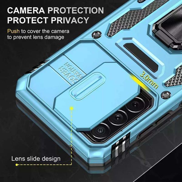 Ударостійкий чохол Camshield Army Ring для Samsung Galaxy A53 5G Light Blue 777-05130 фото