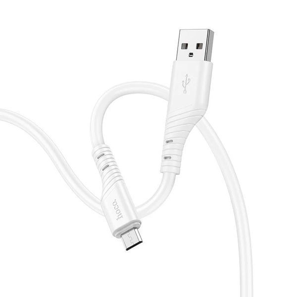 Кабель HOCO X97 Crystal color silicone charging data cable Micro white 6931474799838 фото