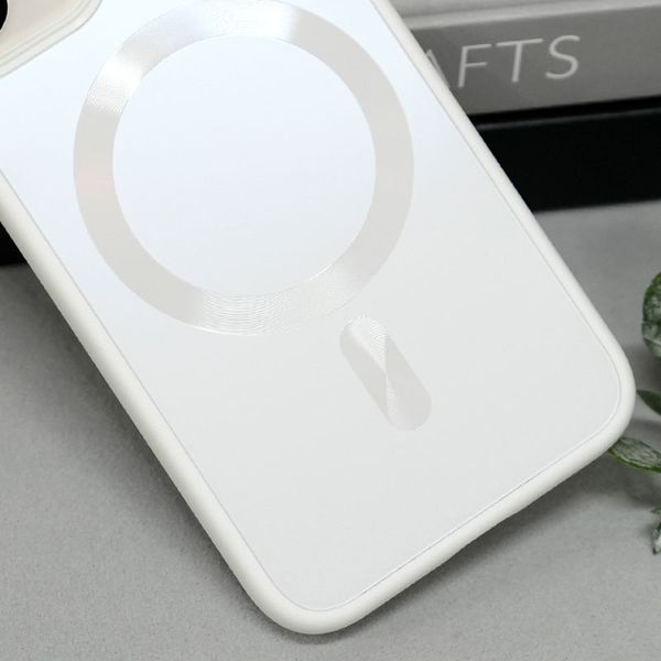 Чехол TPU+Glass Sapphire Midnight with MagSafe для Apple iPhone 15 (6.1") White 656-08563 фото