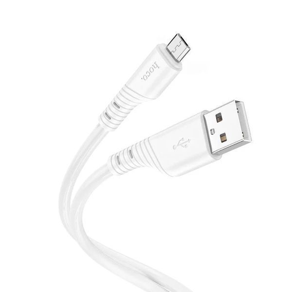 Кабель HOCO X97 Crystal color silicone charging data cable Micro white 6931474799838 фото