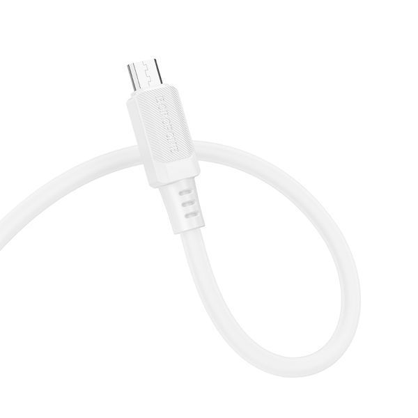 Кабель BOROFONE BX115 Lotto silicone charging data cable Micro White 6941991119651 фото