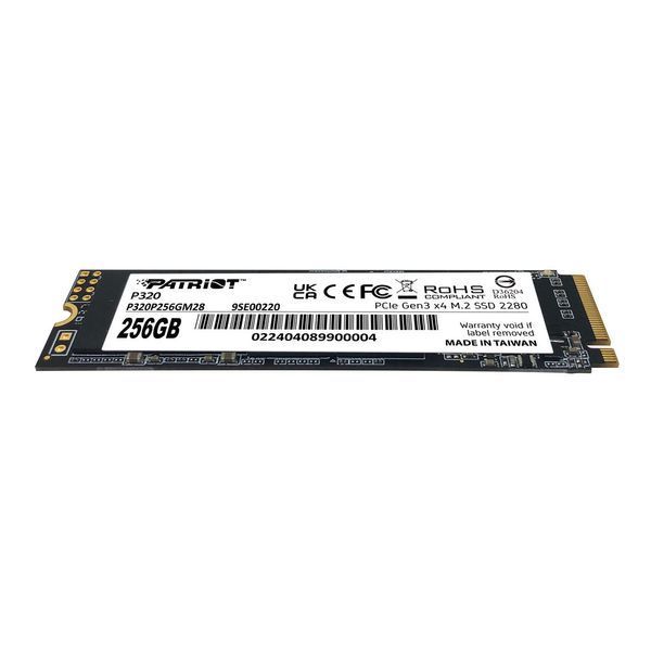 Накопитель SSD M.2 Patriot P320 256GB NVMe 2280 Gen3.0 x4 3D TLC P320P256GM28 фото