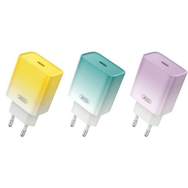 Сетевое зарядное устройство XO CE18 1Type-C PD/QC 30W Type-C to Lightning 1m Голубой 209-00353 фото