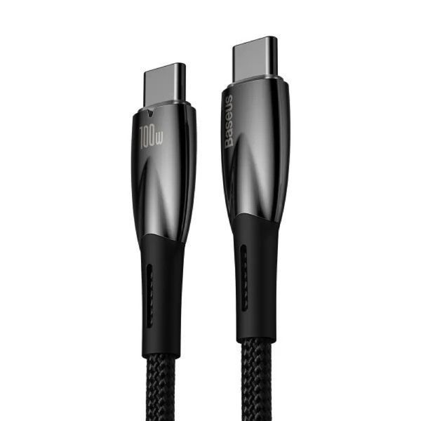 Кабель Baseus Glimmer Series Fast Charging Data Cable Type-C to Type-C 100W 1m Black CADH000701 фото