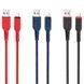 Кабель HOCO X59 USB to iP 2.4A, 1m, nylon, TPE connectors, Red 6931474744876 фото 3