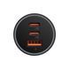 Автомобільний зарядний пристрій Baseus Golden Contactor Pro Triple Fast Charger Car Charger 65W U+C+C Dark Gray 656-00548 фото 3