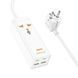 Мережевий подовжувач HOCO AC10A Barry PD65W GaN (2C2A with 1 socket) desktop charger White 656-03196 фото 3