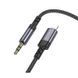 Аудиокабель BOROFONE BL24 iP to 3.5mm male, nylon braid, 1m, Metal Grey 6941991118975 фото 4
