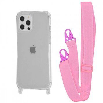 Чохол WAVE Clear Case With Strap для Iphone 12/12 Pro Pink 208-05214 фото