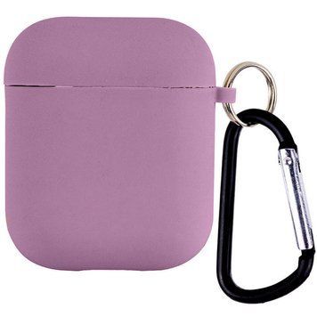 Силиконовый футляр с микрофиброй для наушников Airpods 1/2 Lilac Pride 203-00212 фото