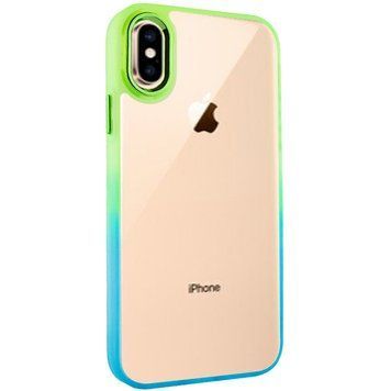 Чохол TPU+PC Fresh sip series для Apple iPhone XS Max (6.5") Бірюзовий / Лимонний 777-06647 фото